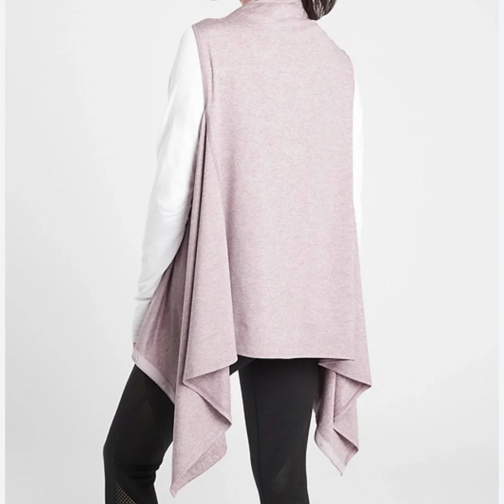 Athleta Om Wrap in Powervita Mauve One Size Scarf Vest - Picture 2 of 7